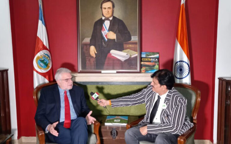 Jitendra Joshi in discussion with Ambassador of Costa Rica