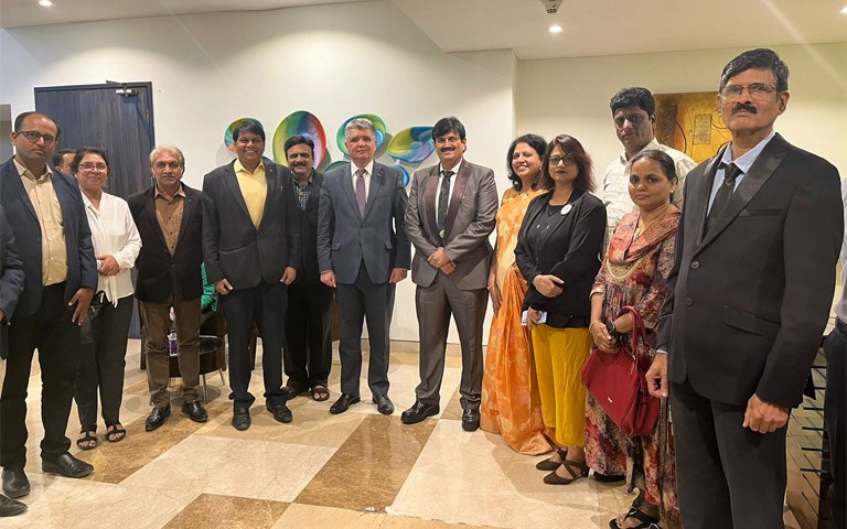 GIBF Team lead by Global President of GIBF Jitendra Joshi with Uzbekistan Delegates